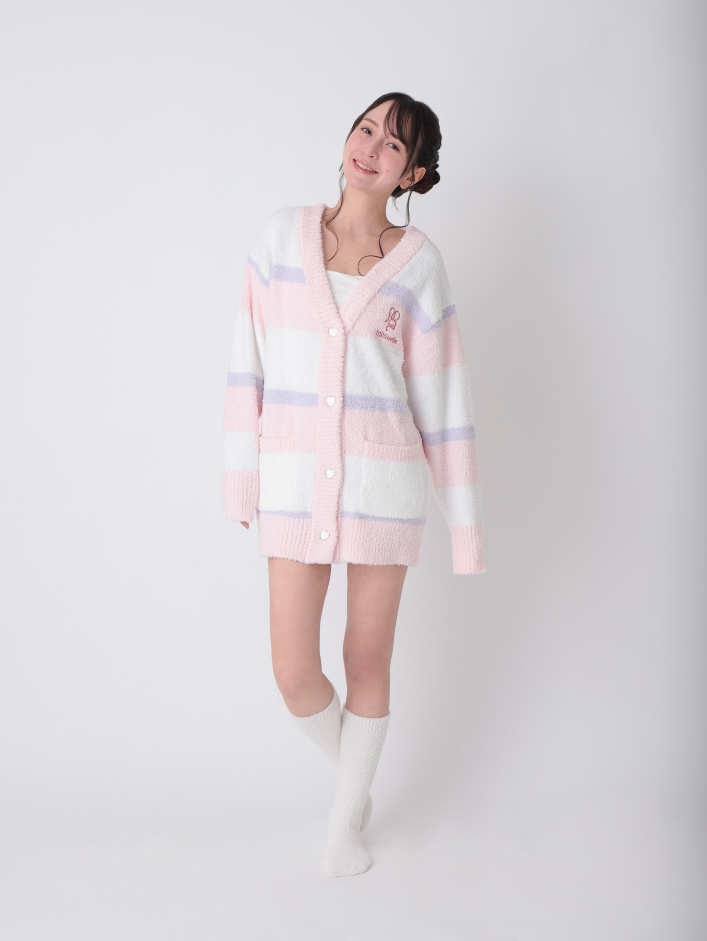 MS Pink Stripe Cardigan