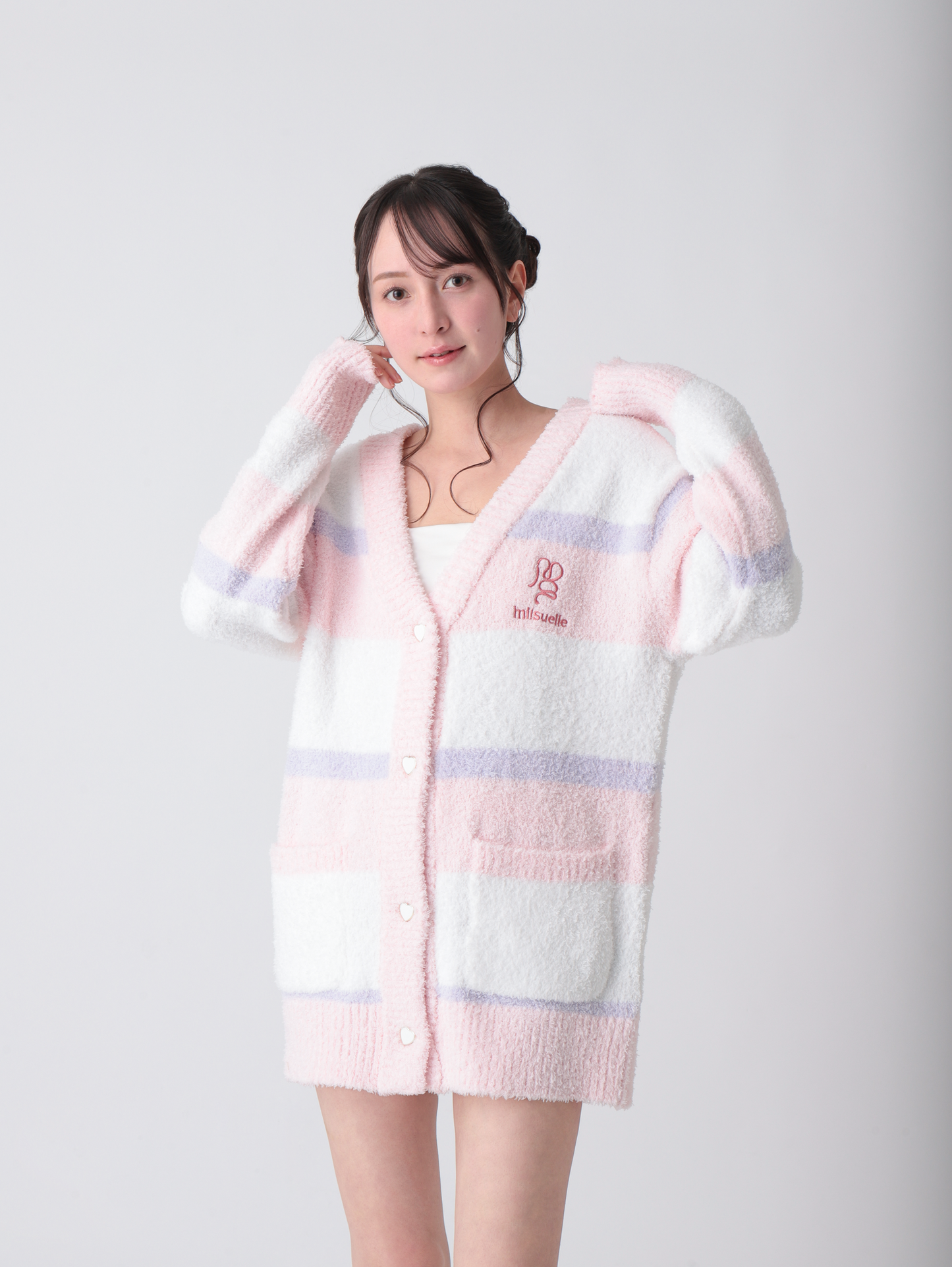 MS Pink Stripe Cardigan