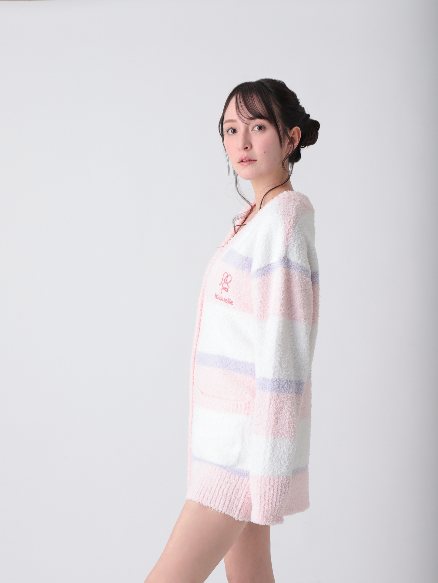 MS Pink Stripe Cardigan