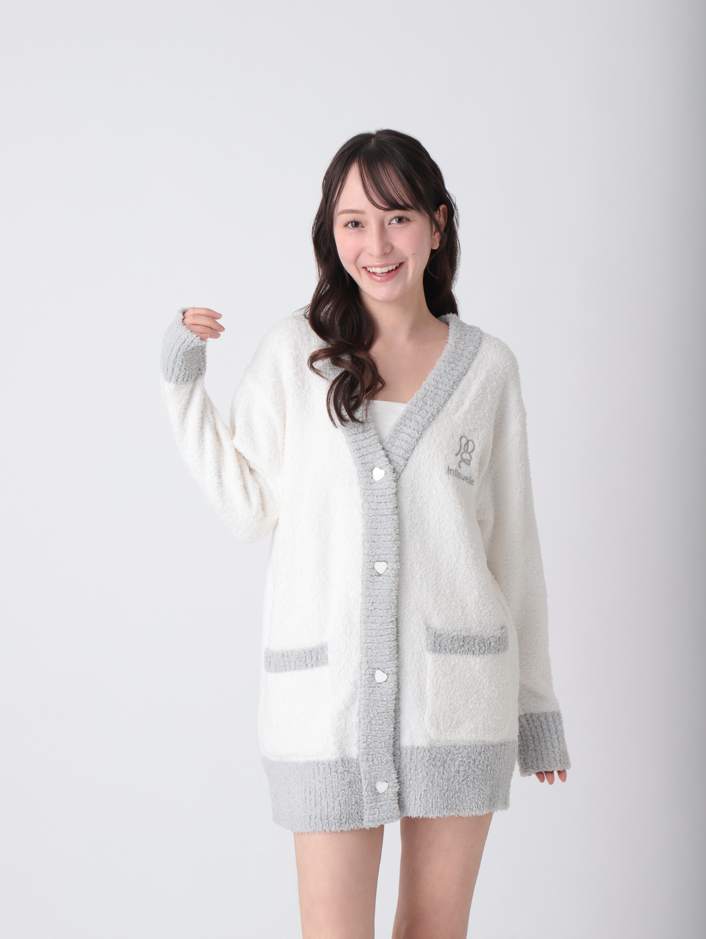 MS Off-White Gray Cardigan